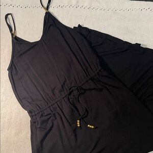 Tristan black Vneck Dress small with gold